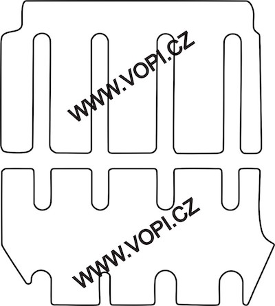 Textil-Autoteppiche Mercedes Vito/Viano 2.+ 3. řada samostatná sedadla 2015 -  Colorfit Fun (2989)